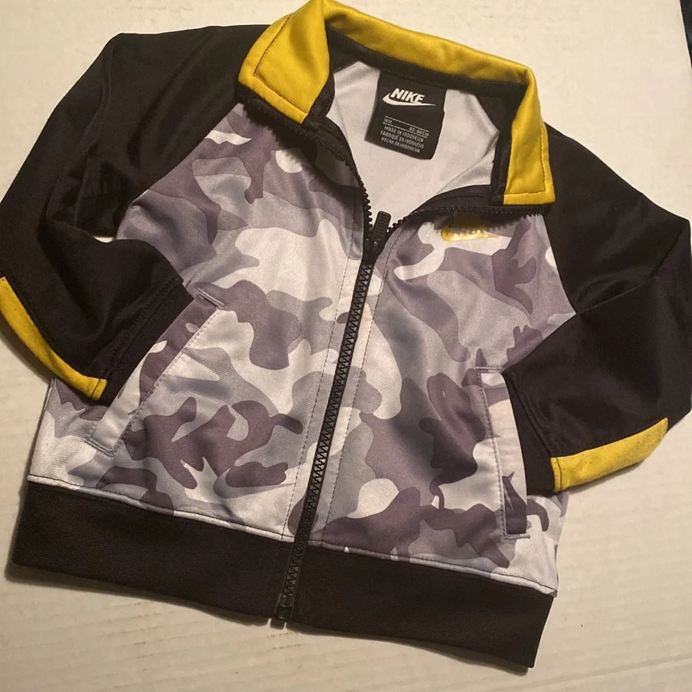 Nike black & Yellow with camouflage 18 month jacket.